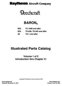 Beechcraft Baron B55 E55 58 Illustrated Parts Catalog