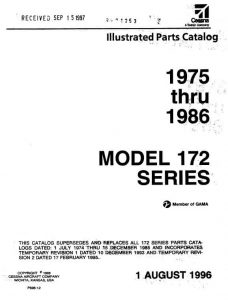 Cessna Model 172 Series 1996 Illustrated Parts Catalog