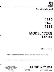 Cessna Model 172RG Series 1980 thru 1985 Service Manual