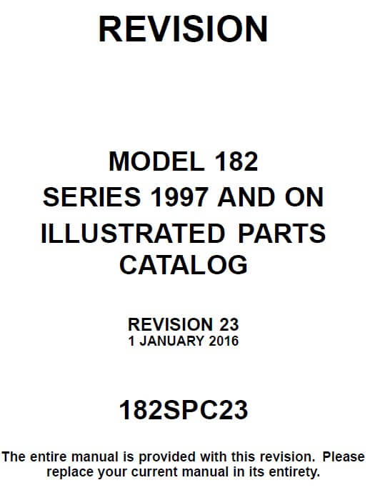 Cessna Model 182 Series 1997 And On Illustrated Parts Catalog