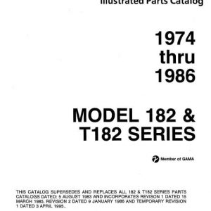 Cessna Model 182 & T182 Series Illustrated Parts Catalog 1974 Thru 1986