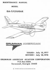 Grumman American Maintenance Manual Model GA-7-Cougar
