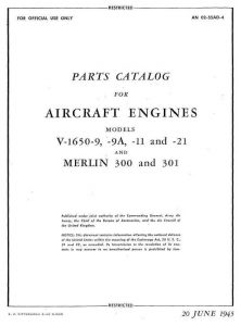 Rolls Royce MERLIN Engine Parts Catalog