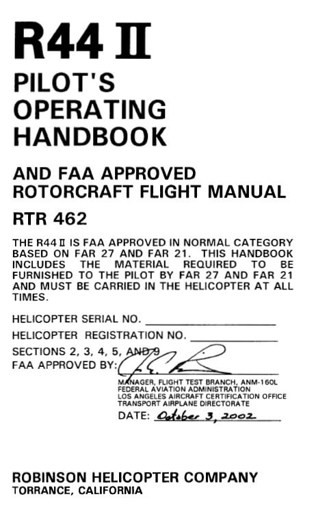 Robinson R44 II Pilot’s Operating Handbook