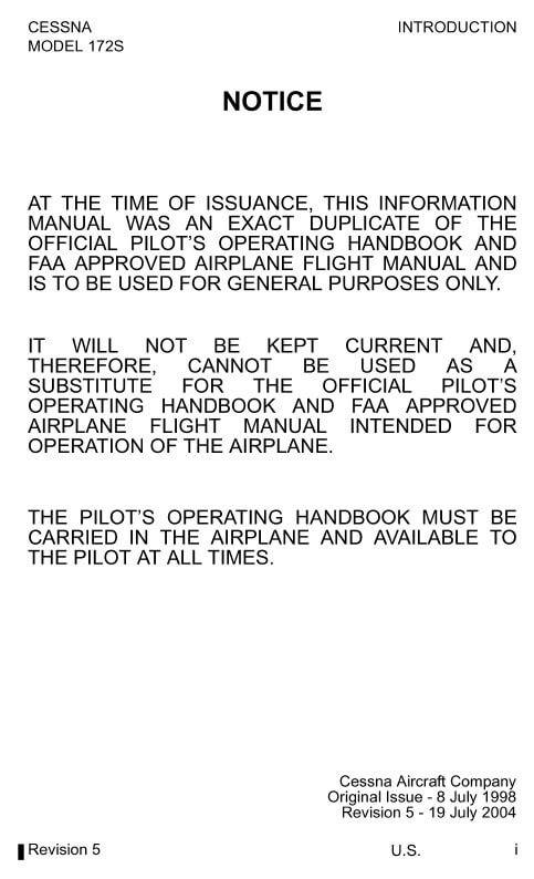 Cessna 172S Skyhawk Information Manual 