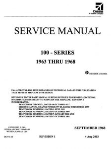 Cessna 100 Series Service Manual 1963 THRU 1968 D637R1-13.2