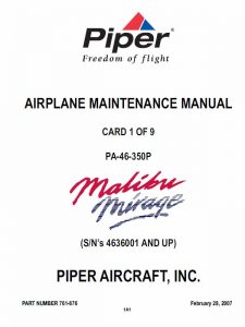 piper malibu maintenance manual