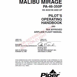 Piper Malibu Mirage Pa 46 350p POH Flight Manual
