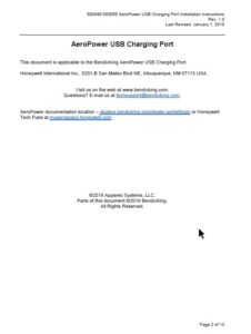 Bendix King AeroPower USB Installation Instructions Manual2