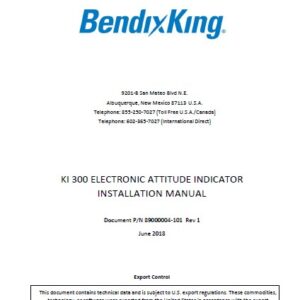 BendixKing KI 300 Electronic Attitude Indicator Installation Manual