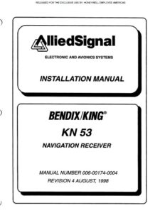 BendixKing KN 53 Navigation Receiver Installation Manual