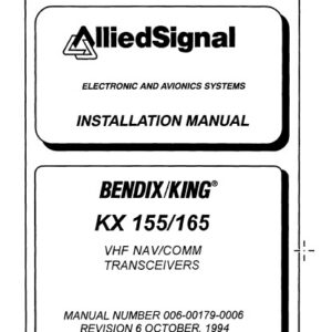 BendixKing KX 155165 VHF NavComm Transceivers Installation Manual