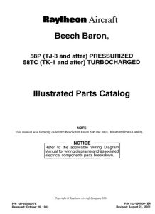 Beech Baron 58P 58TC Illustrated Parts Catalog