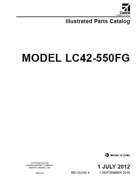 Cessna 350 (LC42-550FG) Illustrated Parts Catalog, 350PC04, 2012 - 2016.2