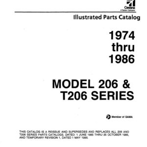 Cessna Model 206 & T206 Series Illustrated Parts Catalog 1974 THRU 1986, P702-12
