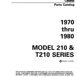 Cessna Model 210 & T210 Series 1970 Thru 1980 Parts Catalog, P637-12