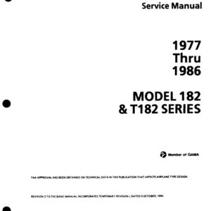 Cessna Model 182 & T182 Series 1977 thru 1986 Service Manual