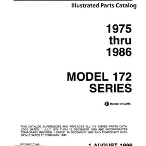Cessna Model 172 Series Illustrated Parts Catalog 1975 Thru 1986 P696-12