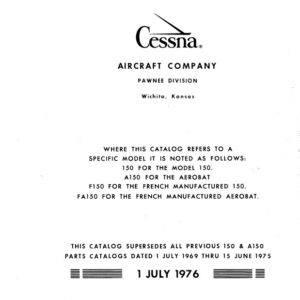 cessna 150 parts catalog Cessna 150, A150, F150, FA150 1970-1977 Parts Catalog 1976